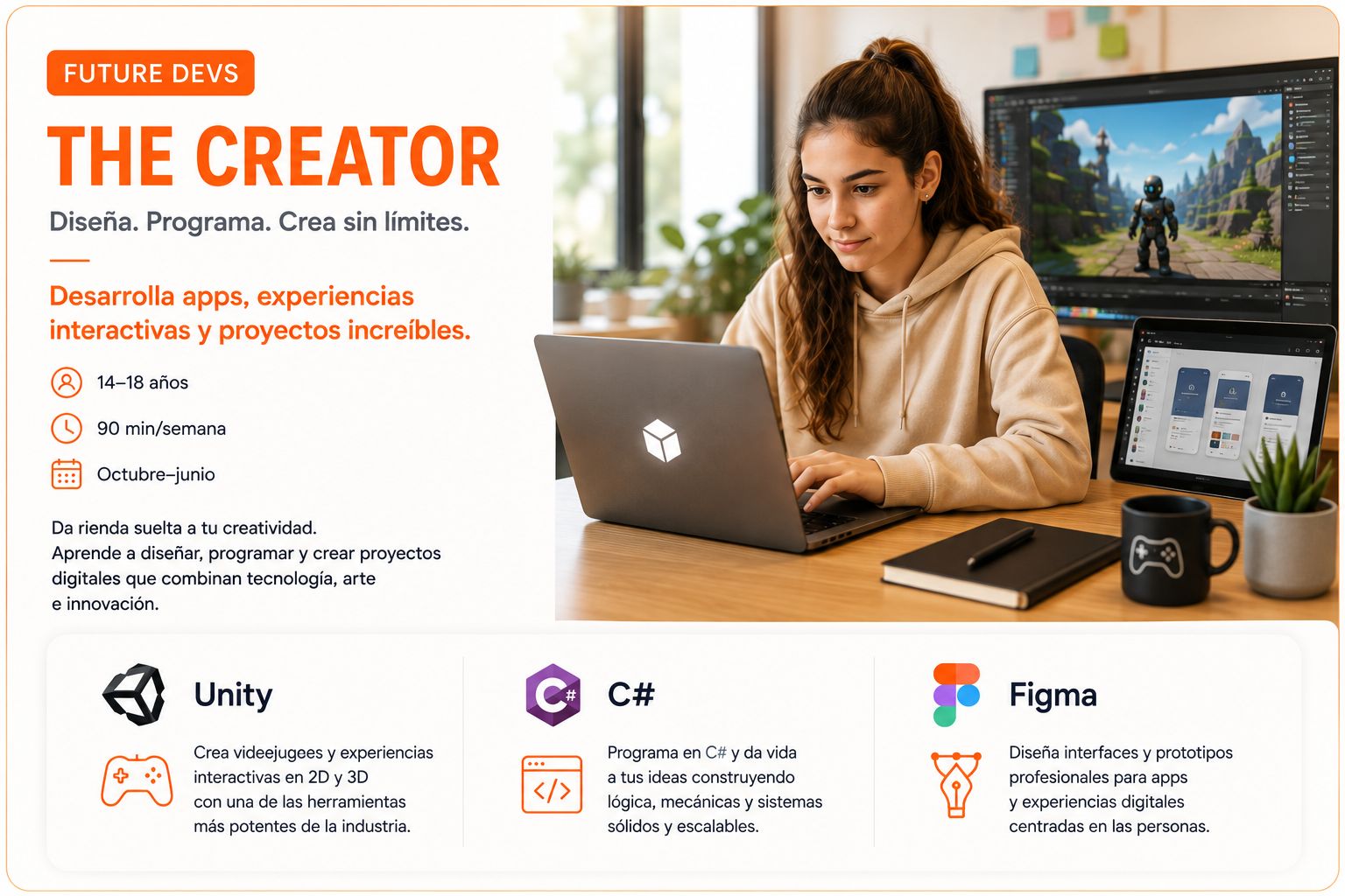 Tarjeta del programa Future Devs — The Creator de GENIA